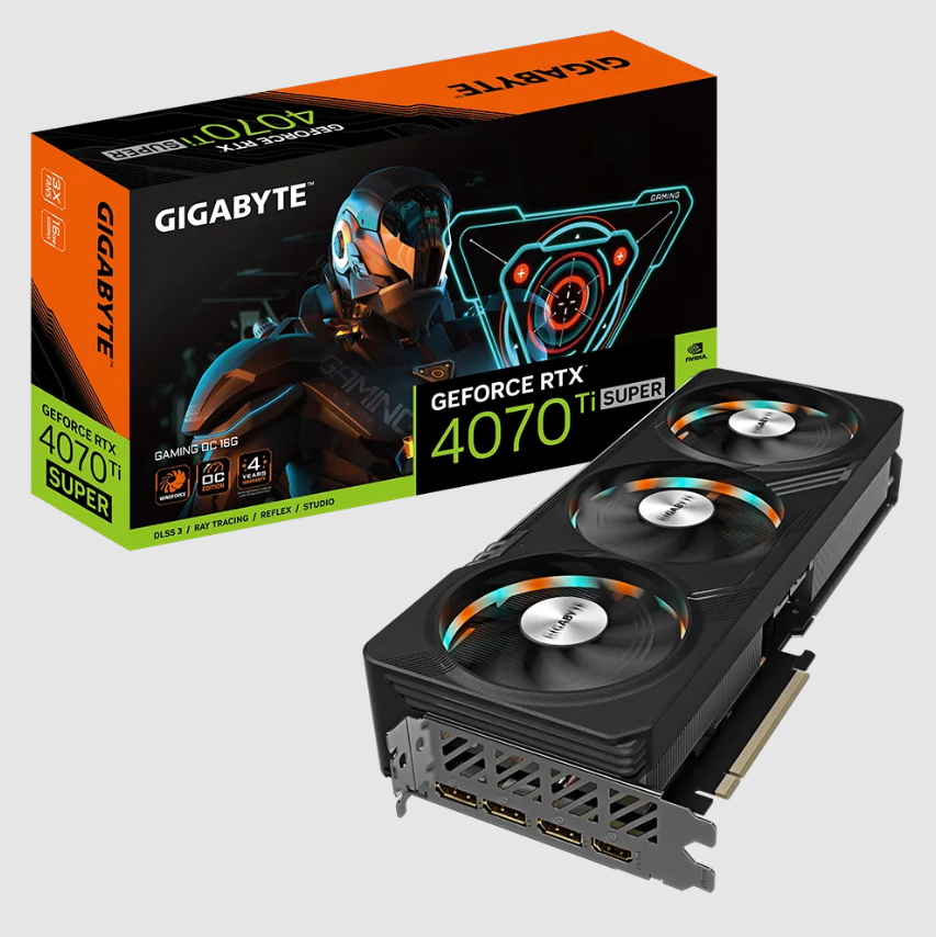  nVIDIA GeForce RTX 4070 Ti SUPER GAMING OC 16G<br>Clock: 2655 MHz, 1x HDMI/ 3x DP, Max Resolution: 7680 x 4320, 1x 16-Pin Connector, Recommended: 750W  